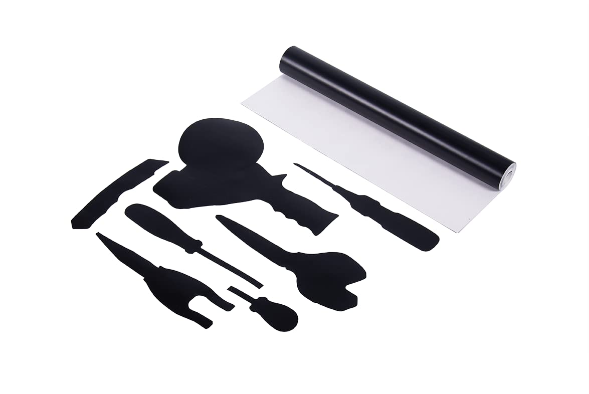 5S Lean Tool Vinyl Shadow Board Tape 15" X 180" Black (Black)