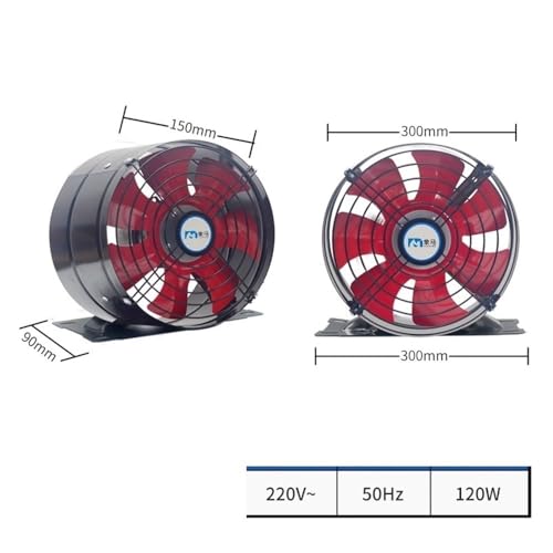 Ventilateur d'extraction 20 cm haut de gamme avec grand conduit d'aspiration mural - 3