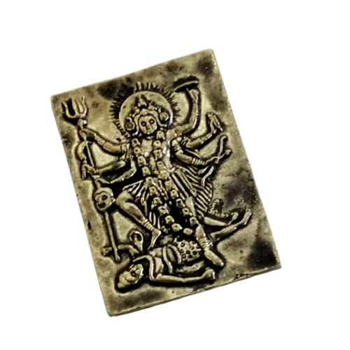 Escultura metálica mezclada Hindu Maa Kali Devi color dorado miniatura 2