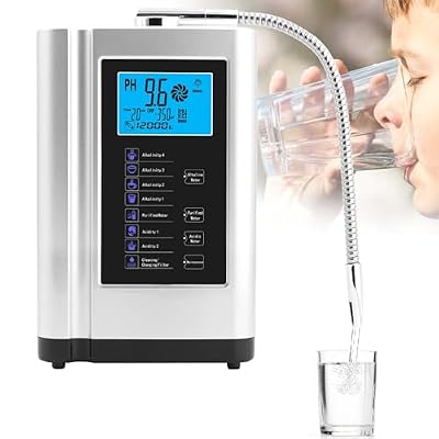 Alkaline Water Ionizer Machine, PH 3.5-10.5 for Alkaline & Acidic Water, Self-Cleaning, Up to +400~-500mV ORP, 8000 Liters Per Filter, for Home Use,for Alkaline & Acidic Water(Silver)