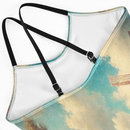 Flower Field Town Girls Swimsuit Bathing Suit Swimsuits One Piece Summer Beach Swimwear4