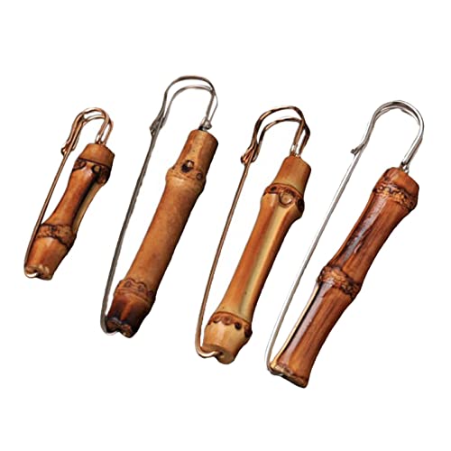 Amagogo 4Pcs Broche Bambou Rétro, Mode Vintage pour Wraps Décoration Écharpe Amis Cover