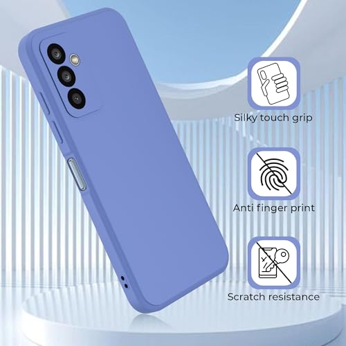 Image of A rtistque Liquid TPU Silicone Matte Shockproof Flexible with Camera Protection Soft Back Cover Case for Samsung Galaxy M13 5G - Blue