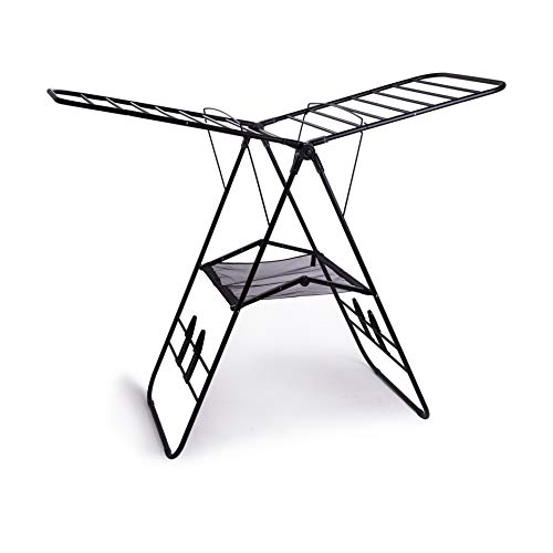 Bino Gullwing Collapsing Foldable Laundry Drying Rack, Black #TOP13