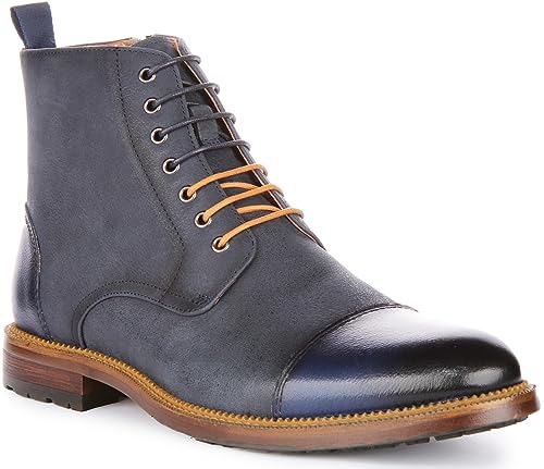 Gael Men's Leather Lace Up Ankle Boots, Comfort and Durability for Casual Style