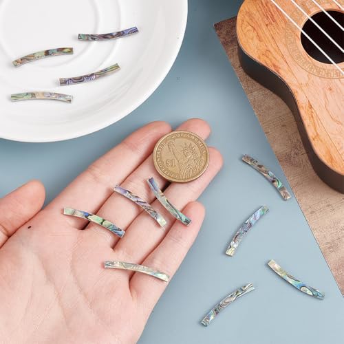 AHANDMAKER Abalone Green Guitar Soundhole Inlay Stickers, 12pcs, Luxury Abalone Strips for Acoustic Guitars - Image 3