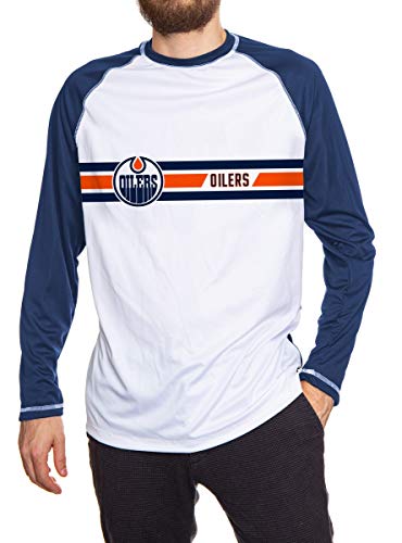 Rashguard de manga larga NHL transpirable y elástico azul L