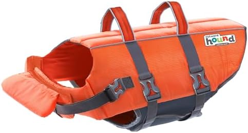 Outward Hound Granby Splash Dog Life Jacket, High-Buoyancy Dog Life Vest for Swimming, Boating, and Water Safety, Large, Orange