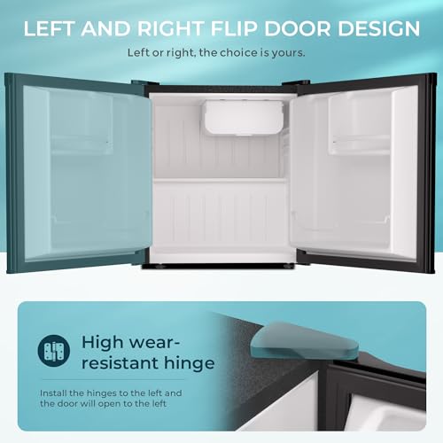 Euhomy RSD-16H-02 1.7 Cu.Ft Mini Fridge With Freezer, Reversible Single Door Compact Refrigerator thumb #4