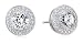 Sterling Silver Round Cut Cubic Zirconia Halo Stud Earrings (3 cttw)