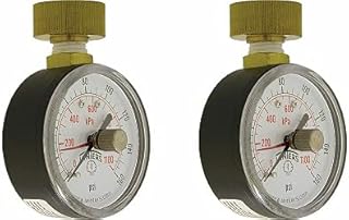 Winters PET Series Steel Dual Scale Maximum Pointer Water Test Pressure Gauge with Polycarbonate Lens, 0-160 psi/kpa, 2-1/2