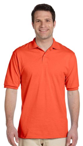 Jerzees mens 5.6 oz. 50/50 Jersey Polo with SpotShield(437)-BURNT ORANGE-3XL