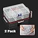 BTSKY 2 Pack Plastic Storage Box with 6-Compartment Grids, Washi Tape Organizer with Removable Dividers, Lightweight Clear Washi Tape Container Case for Storage Bead Jewelry Small Tool and Stamps