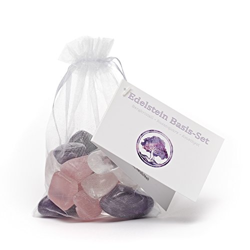 PURAJA Basis Set zur Wasserbelebung | Natürliche Trommelsteine | Premium Mischung für Edelsteinwasser | Grundmischung: Rosenquarz, Amethyst, Bergkristall (250g) - Image 5