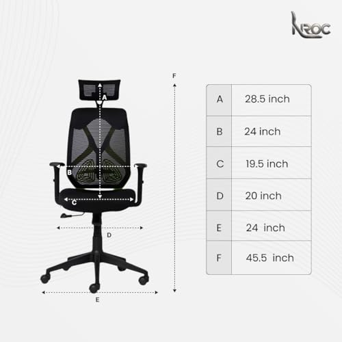 Image of Metal Mesh Back Executive Office Chair - Ergonomic Design with Adjustable Height, Durable and Breathable Seating for Office Work | 64x 61x119 cm | (Neon Green)