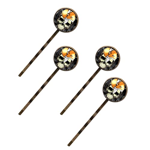 Barrettes tête de mort et renard pour femme en lot de 4 pièces