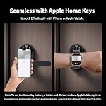 Aqara Serrure intelligente U300, Porte d'entrée sans clé d'empreinte avec poignée, fil de la matière avec clés d'accueil Apple, clavier écran tactile, Smart Lever Lock supporte Apple HomeKit, Alexa, Google, IFTTT,noir