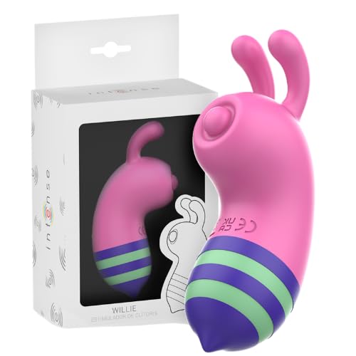 WILLIE Stimulateur de Langue à Pulsation, Design Abeille, Rose et Vert, Silicone Haute Qualité, D-241954, Rechargeable USB, Résistant à l'Eau IPX7