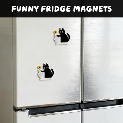 Imán decorativo para refrigerador gato negro acrílico miniatura 3