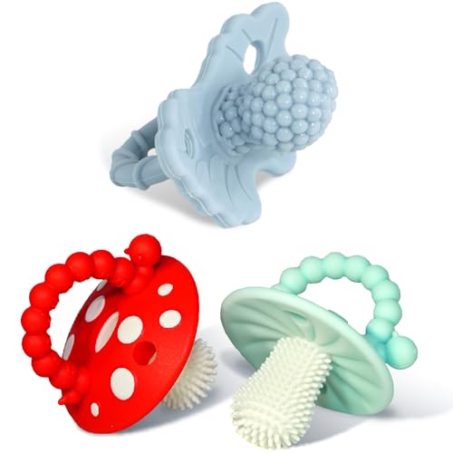 RaZbaby RaZberry(1) and Chompy(2) Teether Pacifier - 3m+ - BPA Fr...