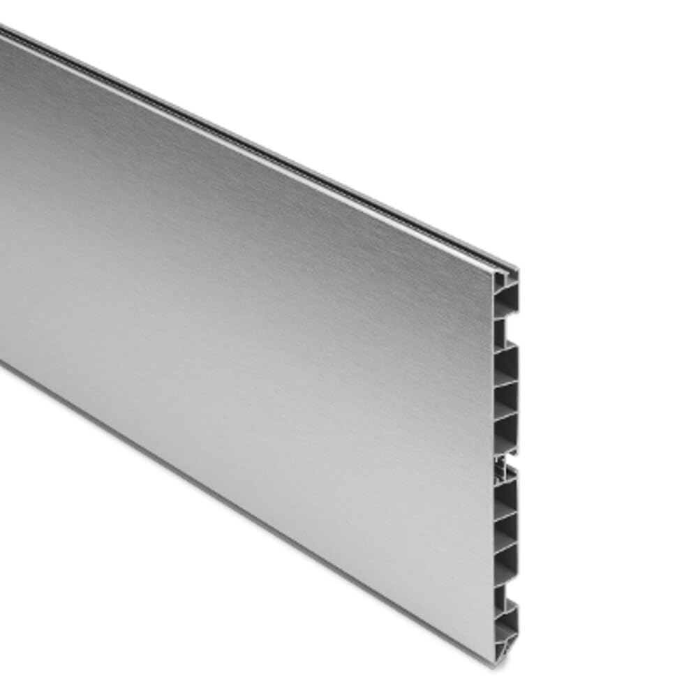 Generico Zoccolo per Mobili e Cucine in Alluminio Altezze 10, 12, 15 cm Lunghezza 300 cm - Dimensione Disponibile: H 12 x 300 cm