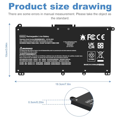Image of HW03XL L97300-005 Laptop Battery for HP Pavilion 15-EG 15-EH 17-CN 17-CP 15-eg0073cl 15-eg0070wm 15-eh0050wm 17-cn0xxx 17-cn0023dx 17-cn0053cl L96887-421 L96887-AC1 HWO3XL HW03041XL L96887-1D1 41.04Wh