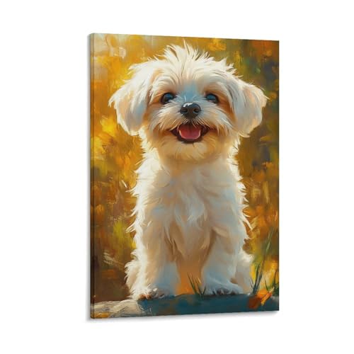 Shih Tzu decoration murale peinture salon moderne tableau de chien 12x18inch