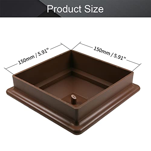 MroMax Fence Post Plastic Cap Pick New Wood Fence Post Caps for Pressure Treated Wood for Mailbox Lamp Post Deck Dock Piling Caps 1Pcs Brown 150x150mm - Image 2