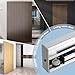 30-47 Inch New Heavy Duty Hidden Sliding Barn Door Hardware and Track, Floating Wall Mounted Invisible Sliding Door Track, Soft Close, Quiet, Easy Install (Can Installed on Doors up to 47 Inch)