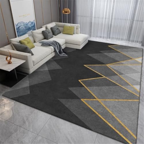 Tapis de canapé design géométrique gris-jaune pour intérieur chic - 2