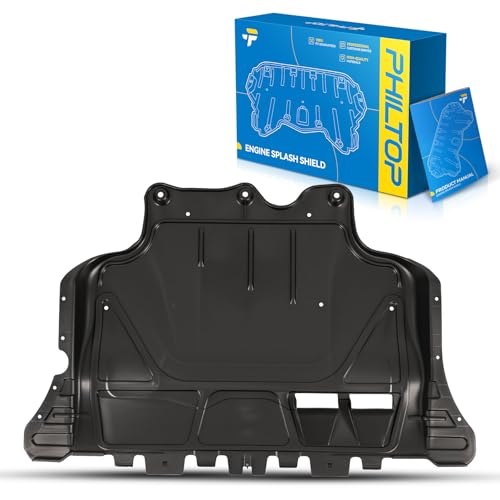Image of PHILTOP VW1228137 Front Lower Engine Splash Shield Engine Case Guards Under Cover Compatible with 2015-2019 Volkswagen e-Golf, 2015 Golf 2.0T L 4
