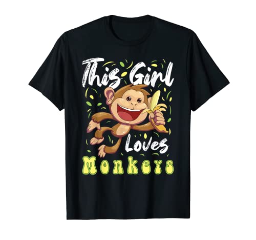 Monkey Lover Funny Gesture Pose Girl Zookeeper Jungle Fan T-Shirt Cover
