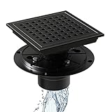 Celtic Moon 6-inch Square Shower Drain, Stainless Steel Kitchen Garage Bathroom Floor Drain with...