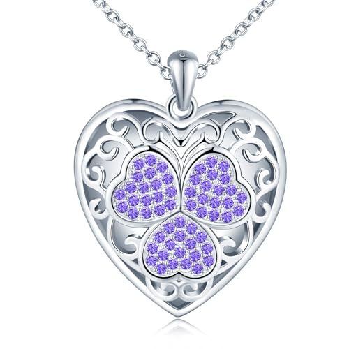 Collier trèfle photo argent 925 Yumilok pendentif cœur ouvrable pour femme avec zircone brillant