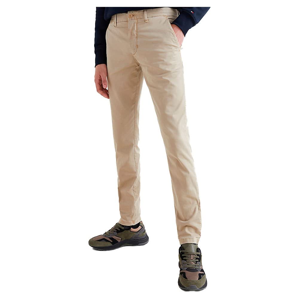 Tommy Hilfiger Men Bleecker TH Flex Satin GMD Trousers Chino, Beige  (Beige), 28W / 28L : Amazon.co.uk: Fashion