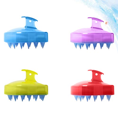 EXCEART 4 Pcs Cabelo Couro Cabeludo Massageador Shampoo Escova Silicone CabeÃ§a Couro Cabeludo Massa