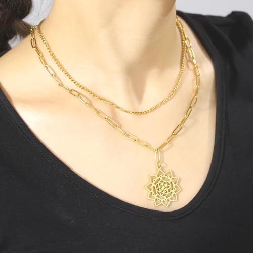 Collier Pendentif Chaîne Hommes Femmes Bijoux Double Couche Multi-Usage - 7