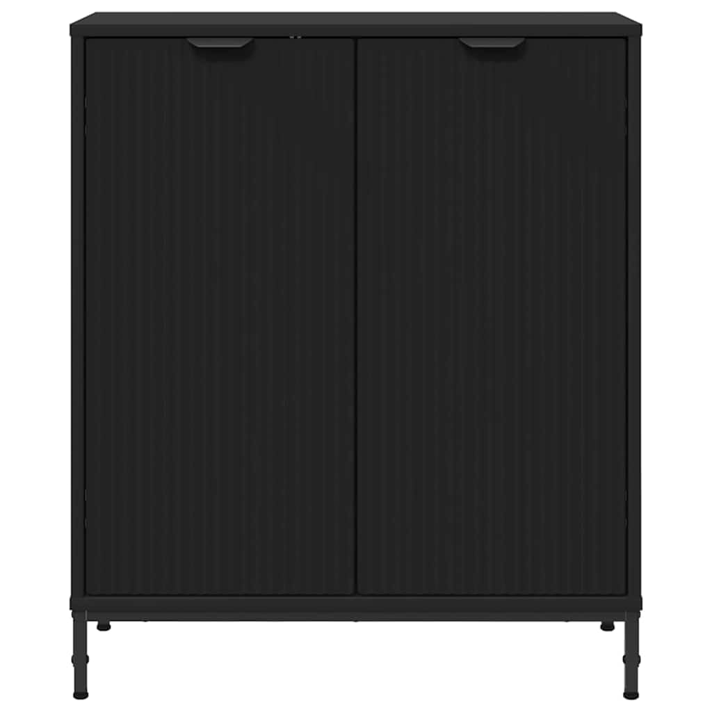 Aparador negro 69,5 x 33 x 82 cm, material de madera, armario buffet con espacio de almacenamiento para salón, cocina, comedor, estantería de pie, diseño moderno