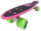 Ridge Skateboards - 55,9 cm Cruiser mit Griptape - Komplettes Skateboard - Pink/Grün