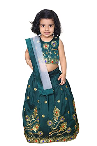 Image of Girl's Tafetta Silk Readymade Lehenga Choli