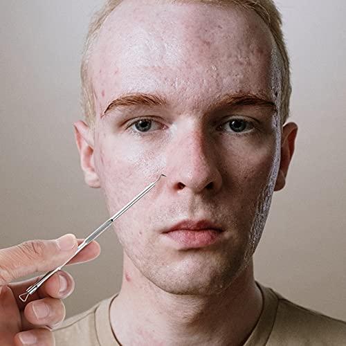 Beaupretty Kit de ferramentas de espinha de aço inoxidável, 9 peças, ferramenta extrator de comedão