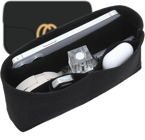 OAikor Felt Small Purse Organizer Insert for GG Marmont Small Matelasse Shoulder Handbag and More, Organizer Handbag Tote Liner Pouch for Women Inner Bladder Bag Storage Bag(small, Black)