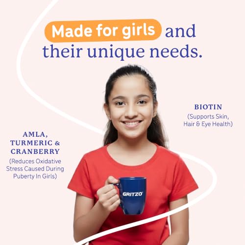 Image of Gritzo SuperMilk Growth (10-12y Girl), Double Chocolate, 800g | 11g Protein with 20 Vitamins & Minerals | Zero Refined Sugar