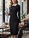Aphratti Women's Long Sleeve Peter Pan Collar Wear to Work Business Office Wear Outfits Classy Midi Sheath Dress Black01 X-Large
