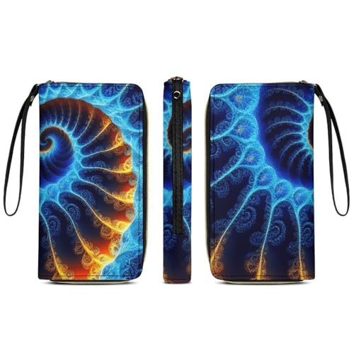 Women Travel Wallet, Zipper Closure Phone Purse, Portable Rope Wallets, Perfect for Business, Spiral Fractal Tie Dye Octopus3