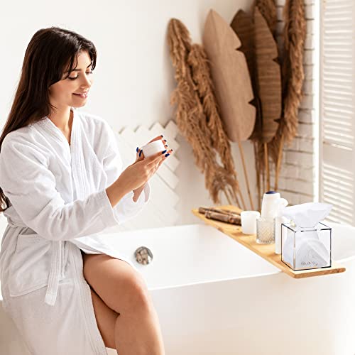 Elavain Clear Acrylic Square Facial Tissue Box Holder, Modern Tissue Dispenser, Decorative Tissue Holder For Bathroom Décor, Perfect Tissue Box Holder To Insert Original Tissue Box Or Without The Box #TOP5