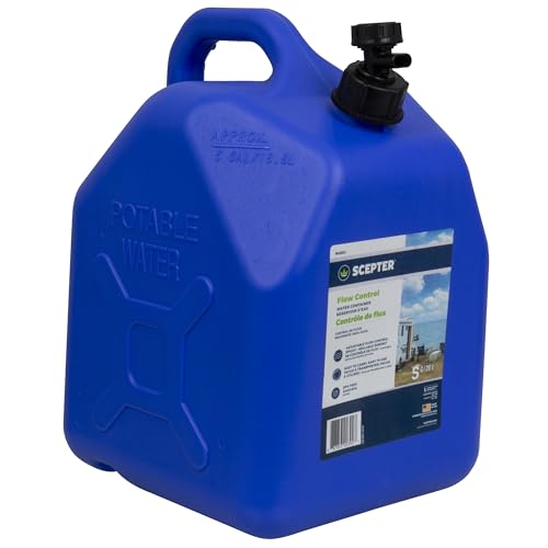 Scepter Flow Control 5 Gallon Water Jug with Spigot, Leak-Proof Heavy Duty Water Can for Camping...