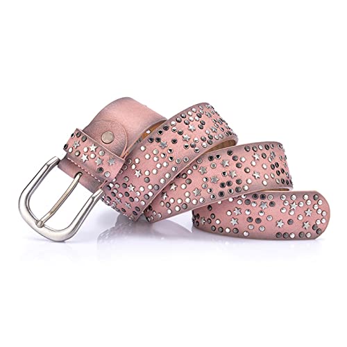 Ceinture de taille western rose à clous étoile pour look de festival et jeans Y2K