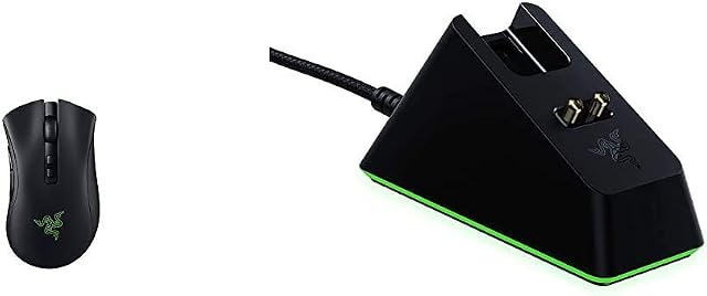 Razer Bundle Consisting of DeathAdder V2 Pro (Wireless Gaming Professional Mouse With 20K DPI Focus + Sensor) and Mouse Dock Chroma (charging station With RGB Lighting)