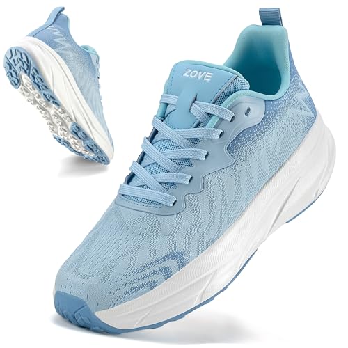 Image of ZOVE Wide Toe Box Shoes Women Extra Wide Width Sneakers Ultra Light Road Running Shoes Non-Slip Tennis Sneakers Breathable Walking Athletic